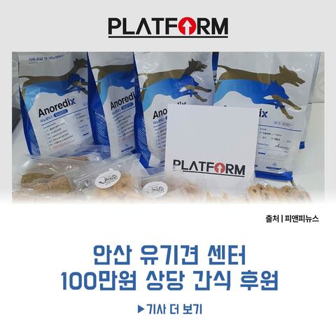 마케팅 기업 플랫폼, 안산 유기견 센터에<br>100만원 상당 간식 후원